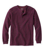 Men's Unshrinkable Mini-Waffle Henley, Long-Sleeve Traditional Fit - US 6684