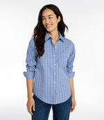 Women's Wrinkle-Free Pinpoint Oxford Shirt, Long-Sleeve Relaxed Fit Plaid - US 1721