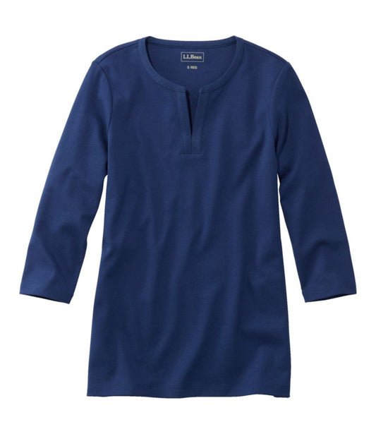 Women's L.L.Bean Tee, Three-Quarter-Sleeve Splitneck Tunic - US 2621