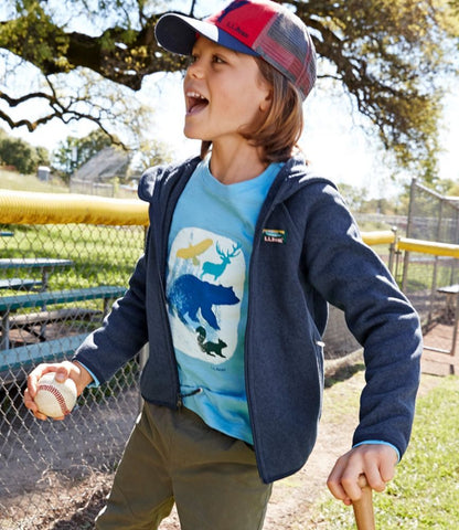 Kids' L.L.Bean Sweater Fleece, Hooded - US 7506