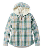 Women's Scotch Plaid Flannel Shirt, Sherpa-Lined Zip Hoodie - US 8180