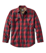 Men's Sherpa-Lined Scotch Plaid Shirt, Slightly Fitted - US 6240