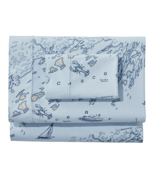 Nautical Map Percale Sheet Collection - US 5458
