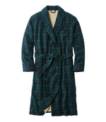 Men's Scotch Plaid Flannel Robe, Sherpa-Lined - US 9299