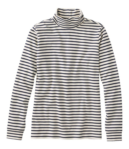 Women's L.L.Bean Interlock Turtleneck, Long-Sleeve Stripe - US 5108