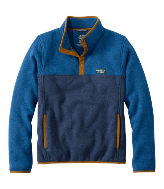 Men's L.L.Bean Sweater Fleece Pullover, Colorblock - US 9717