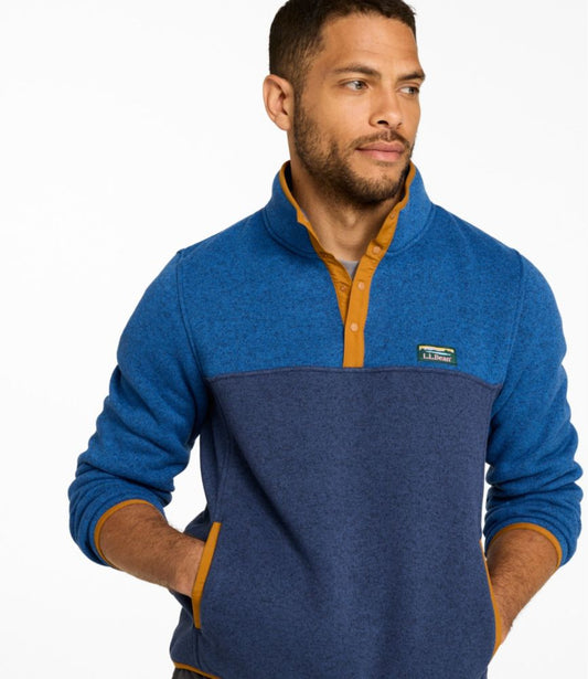 Men's L.L.Bean Sweater Fleece Pullover, Colorblock - US 9717