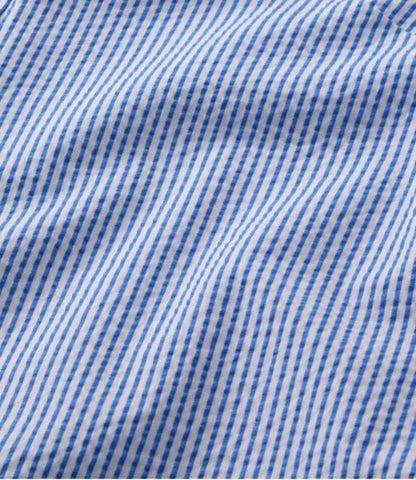 Women's Vacationland Seersucker Shirt, Short-Sleeve Popover Stripe - US 0707