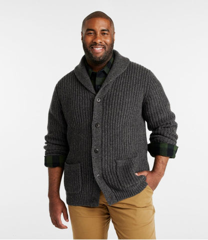Men's L.L.Bean Classic Ragg Wool Sweater, Cardigan - US 3186