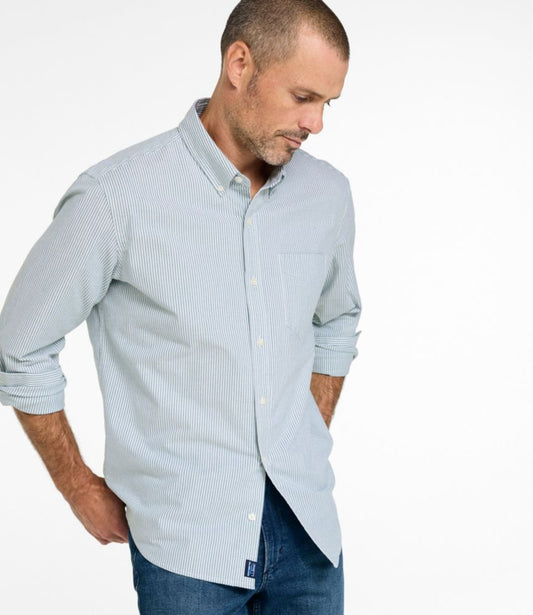 Men's Comfort Stretch Oxford Shirt, Traditional Untucked Fit, Stripe - US 3108