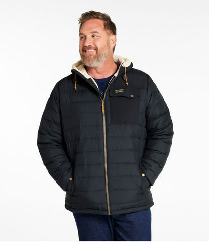 Men's Mountain Classic Down Hooded Jacket, Sherpa-Lined - US 9535