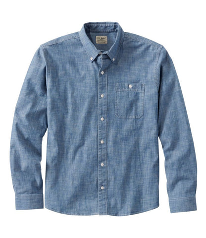 Men's Comfort Stretch® Chambray Shirt, Traditional Untucked Fit, Long-Sleeve - US 7526