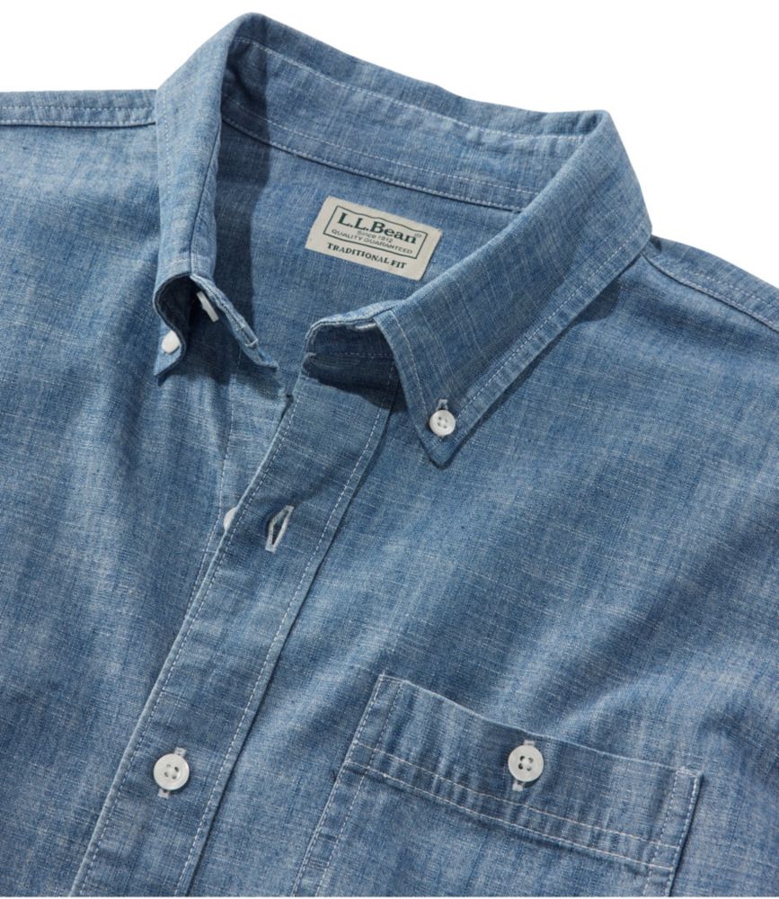 Men's Comfort Stretch® Chambray Shirt, Traditional Untucked Fit, Long-Sleeve - US 7526