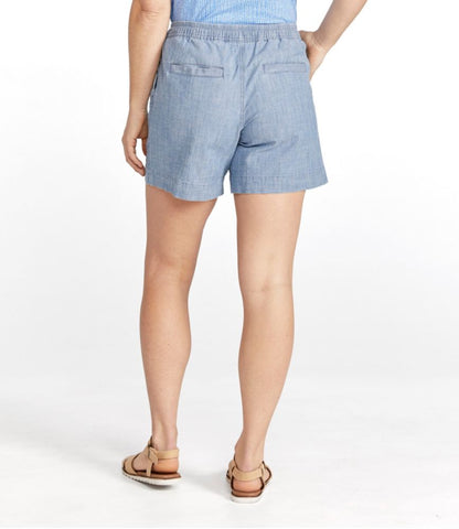 Women's Lakewashed Dock Shorts, Mid-Rise Chambray - US 7029