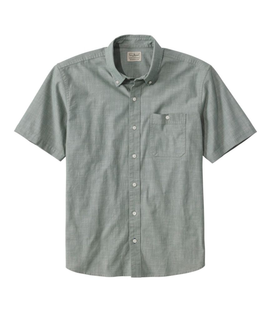 Men's Comfort Stretch® Chambray Shirt, Traditional Untucked Fit, Short-Sleeve - US 5671