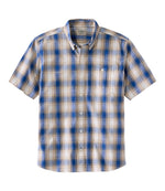 Men's Comfort Stretch® Chambray Shirt, Traditional Untucked Fit, Short-Sleeve, Plaid - US 7060