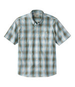 Men's Comfort Stretch® Chambray Shirt, Traditional Untucked Fit, Short-Sleeve, Plaid - US 4582