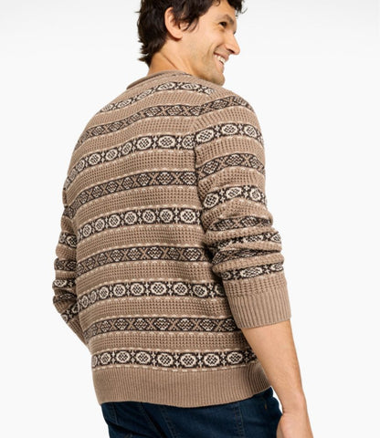 Men's L.L.Bean Organic Cotton Waffle Sweater, Crewneck, Fair Isle - US 9161