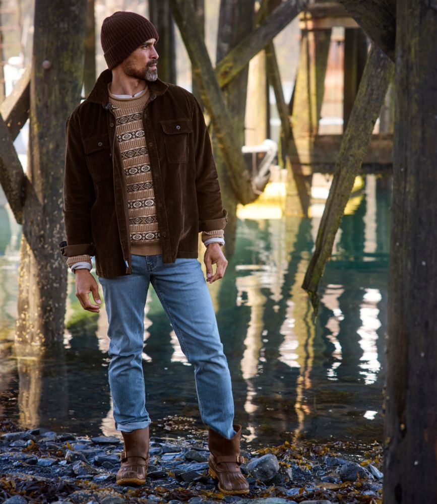 Men's L.L.Bean Organic Cotton Waffle Sweater, Crewneck, Fair Isle - US 9161