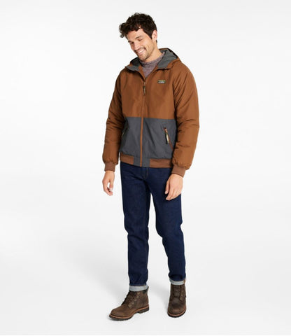 Men's Insulated 3-Season Bomber Hooded Jacket, Colorblock - US 7341