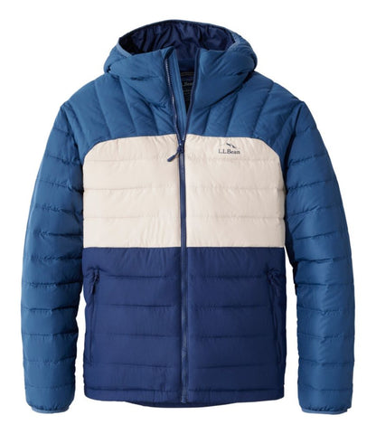 Men's Bean's Down Hooded Jacket, Colorblock - US 2108