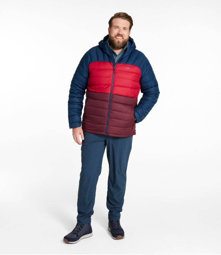 Men's Bean's Down Hooded Jacket, Colorblock - US 9640