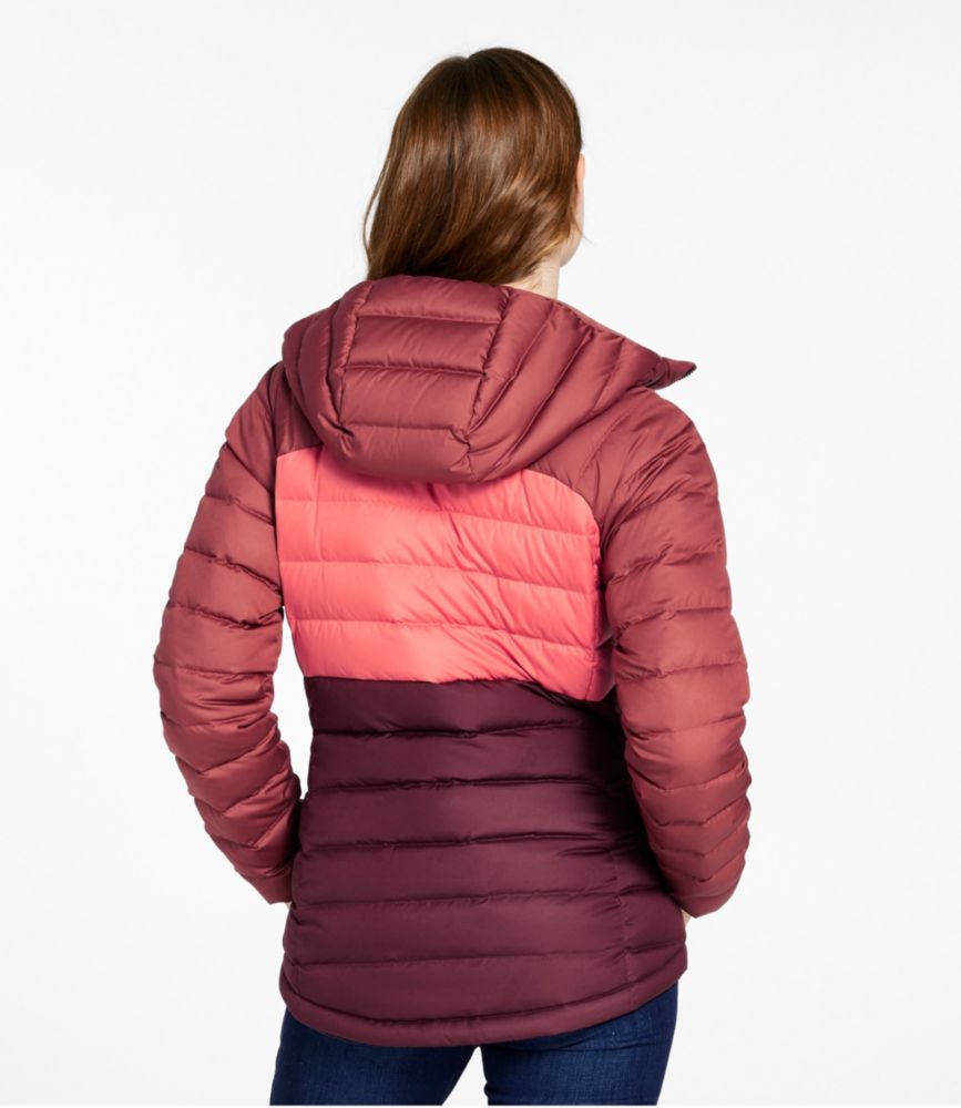 Women's Bean's Down Hooded Jacket, Colorblock - US 3979