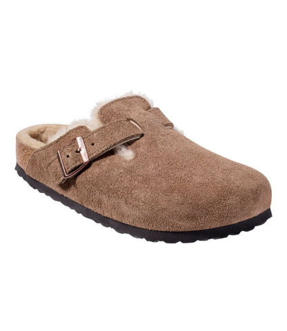 Women's Birkenstock Boston Clogs, Suede Shearling - US 7068
