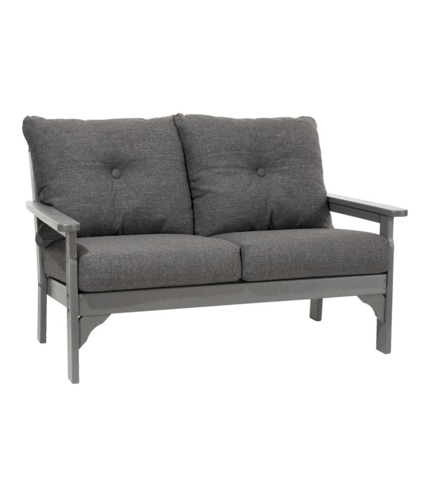 All-Weather Patio Loveseat with Textured Cushion, Slate Gray - US 1877