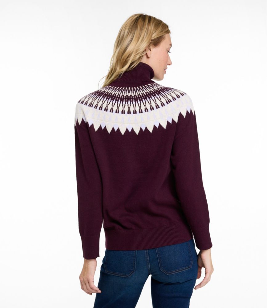 Women's Cotton/Cashmere Sweater, Turtleneck Fair Isle - US 0751