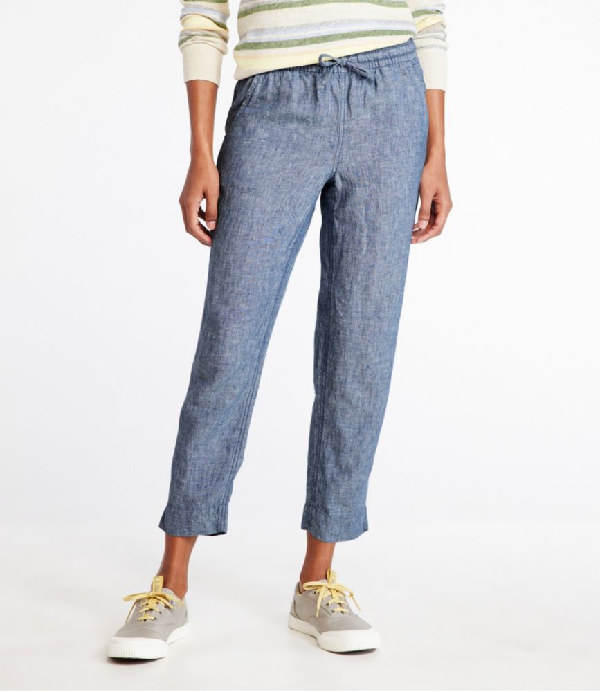 Women's Premium Linen Pull-On Ankle Pants, Mid-Rise Tapered-Leg - US 1052