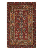 Double Border Wool Hooked Rug, Sienna Multi - US 3070