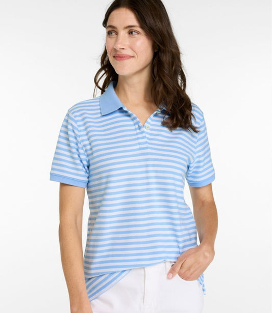 Women's Premium Double L Polo, Short-Sleeve Relaxed Fit Stripe - US 6467