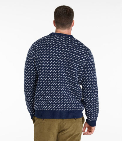 Men's Bean's Classic Ragg Wool Sweater, Crewneck, Bird's-Eye - US 2182