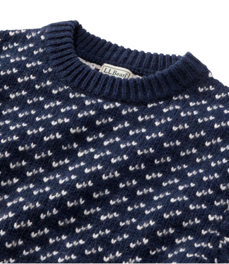Men's Bean's Classic Ragg Wool Sweater, Crewneck, Bird's-Eye - US 2182