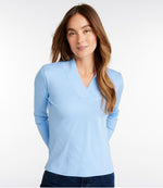 Women's Pima Cotton Tee, Shawl Long-Sleeve - US 7079