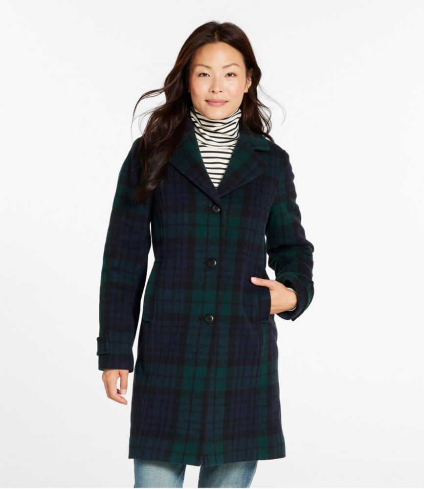 Women's Classic Lambswool Polo Coat, Three-Quarter, Pattern - US 1505