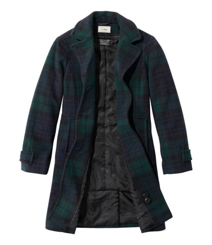 Women's Classic Lambswool Polo Coat, Three-Quarter, Pattern - US 1505