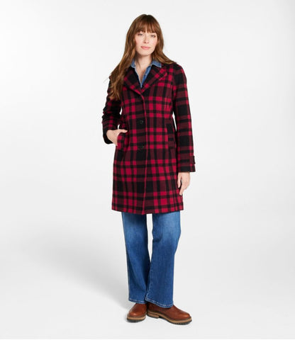 Women's Classic Lambswool Polo Coat, Three-Quarter, Pattern - US 9809