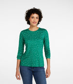 Women's Pima Cotton Tee, Long-Sleeve Crewneck Print - US 3851