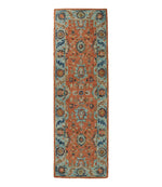 Single Border Terracotta Wool Tufted Runner - US 9889