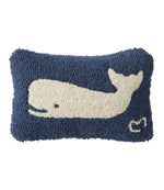 Wool Hooked Throw Pillow, Whale, 8" x 12" - US 9054