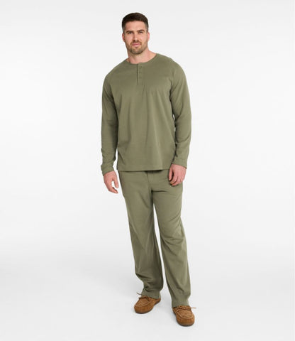 Men's Bean's Cotton Knit Pajamas, Henley PJ Set - US 6579