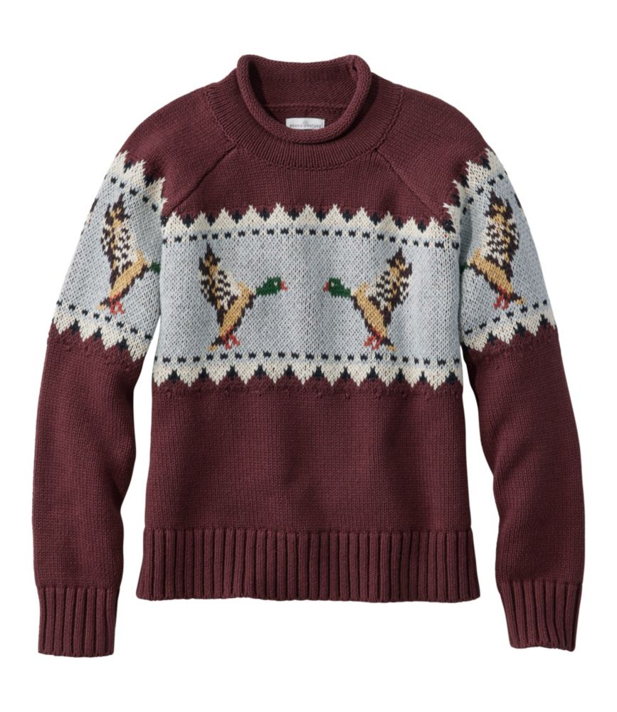 Women's Signature Original Cotton Sweater, Rollneck Novelty - US 7825