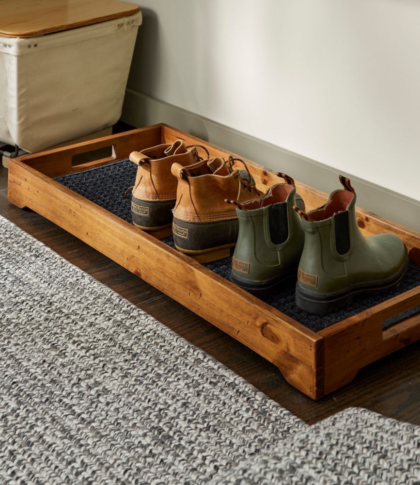 Rustic Wooden Boot Tray - US 0729