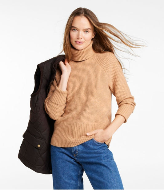 Women's SuperSoft Waffle Sweater, Turtleneck - US 1486