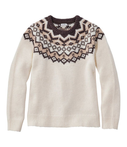 Women's Bean's Classic Ragg Wool Sweater, Crewneck Fair Isle - US 6385