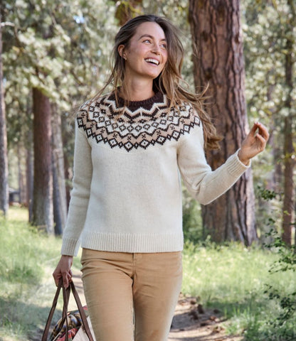 Women's Bean's Classic Ragg Wool Sweater, Crewneck Fair Isle - US 6385