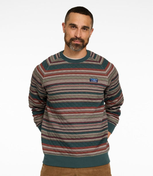 Men's Quilted Sweatshirt, Crewneck, Stripe - US 3526