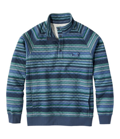Men's Quilted Sweatshirt, Mockneck, Stripe - US 2443